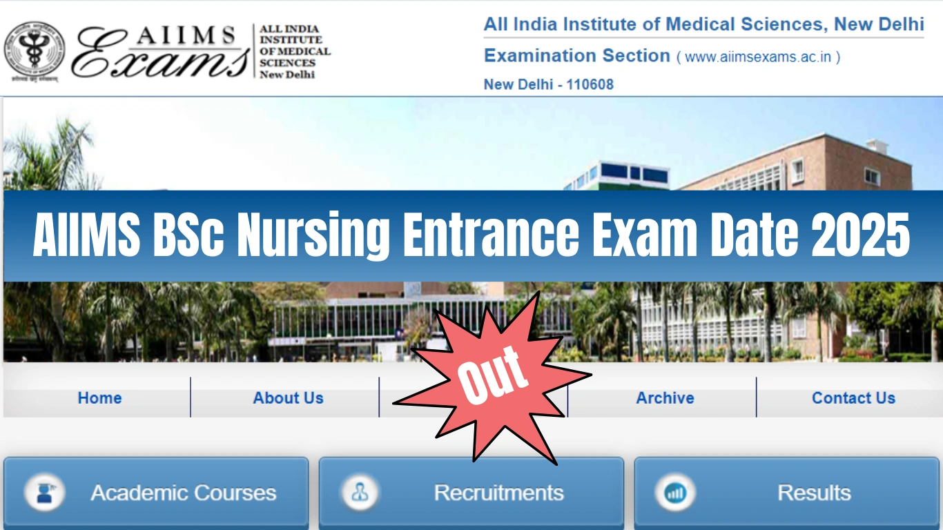 AIIMS BSc Nursing Entrance Exam Date